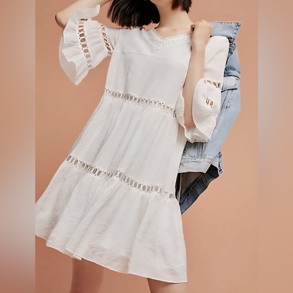 Listicle White Lace Trim Dress
